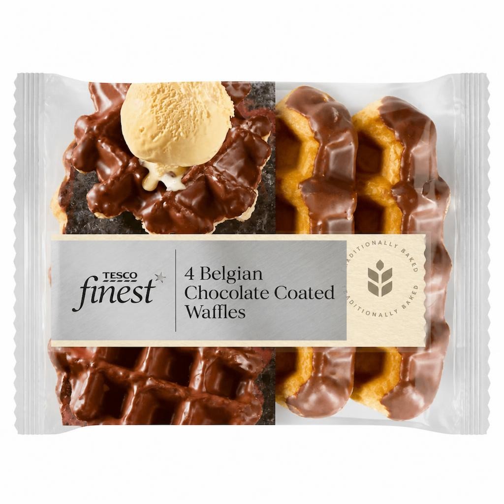 Tesco Finest Belgian Chocolate Coated Sugar Waffles 4 Pack 240g