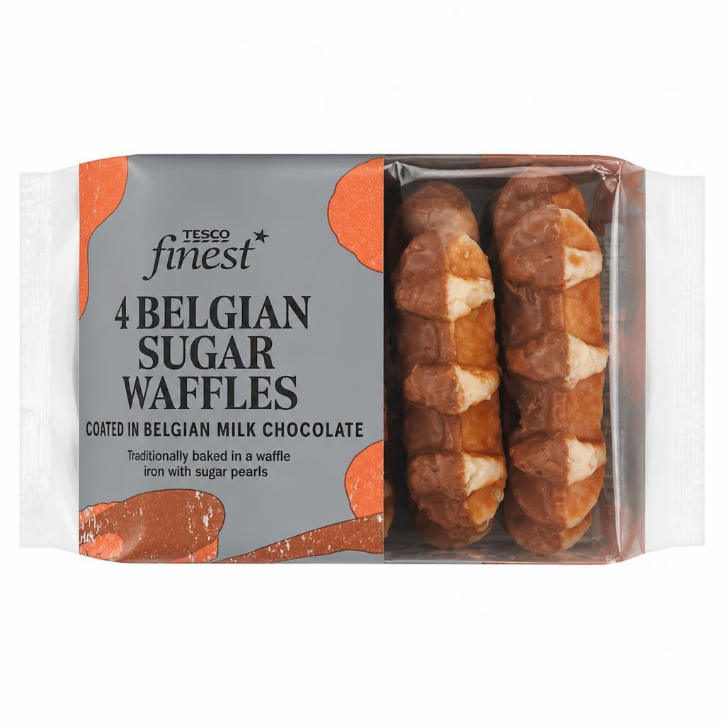 Tesco Finest Belgian Chocolate Coated Sugar Waffles 4 Pack 240g