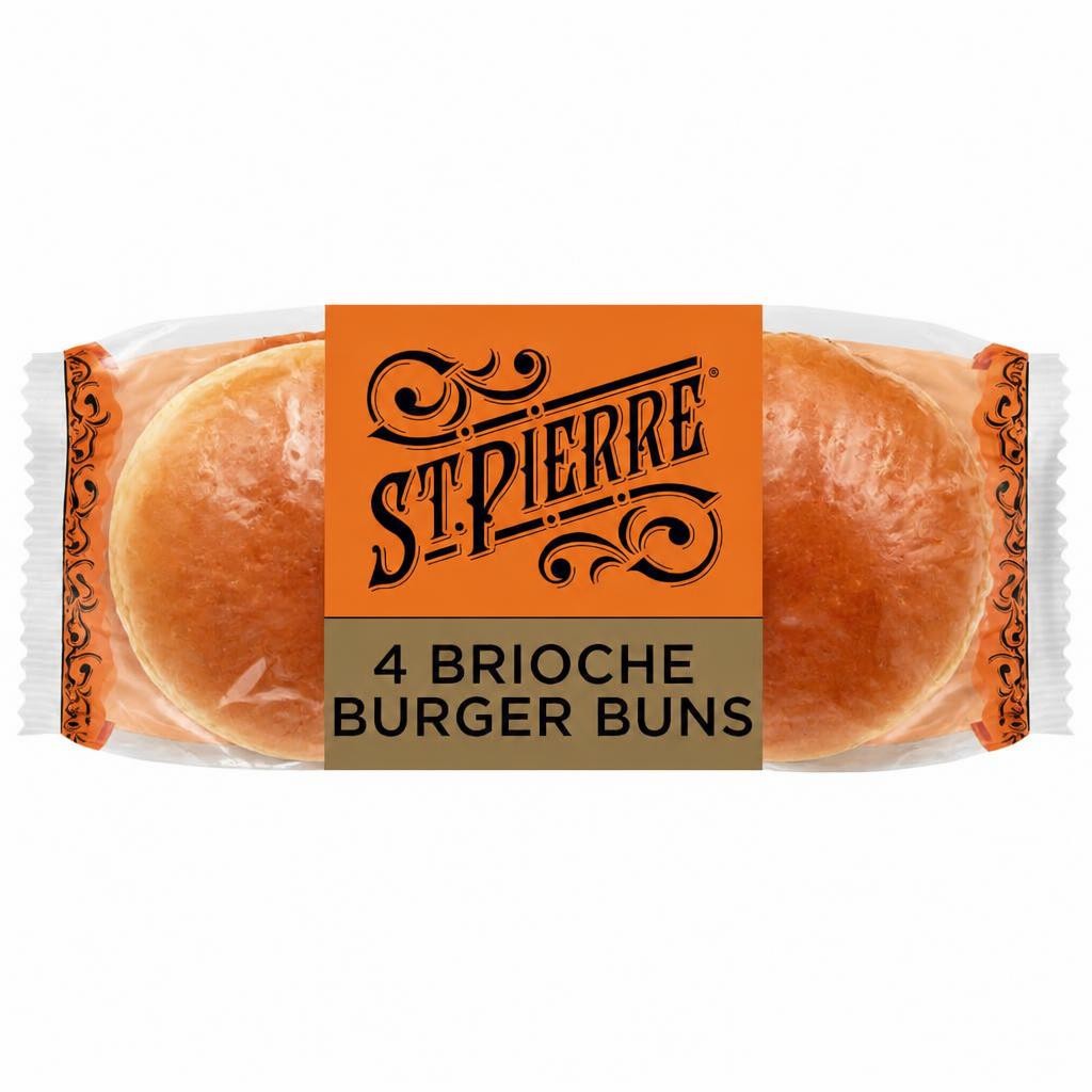 St. Pierre Sliced Brioche Burger Buns 4 pack