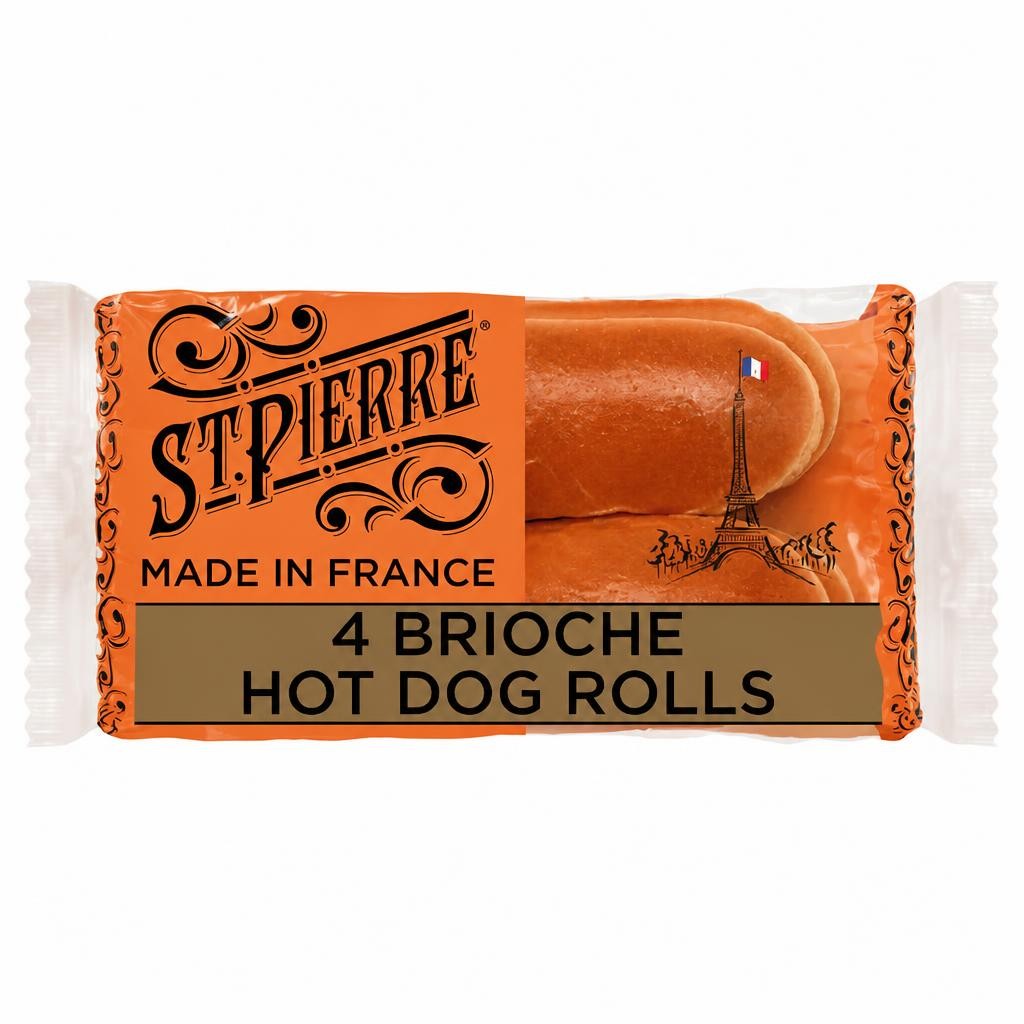 St Pierre Brioche Hot Dog Rolls 4 pack