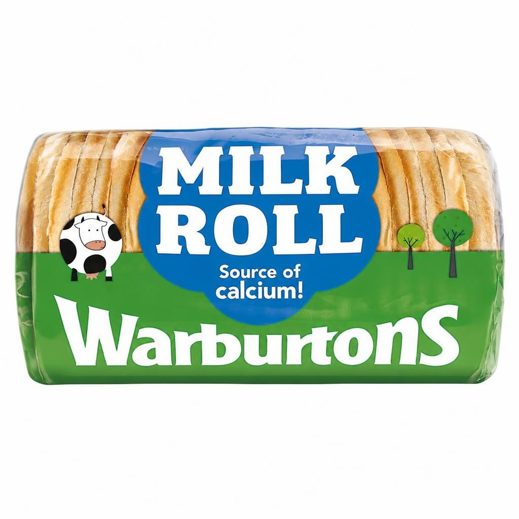 Warburtons Milk Roll Soft White Bread 400g