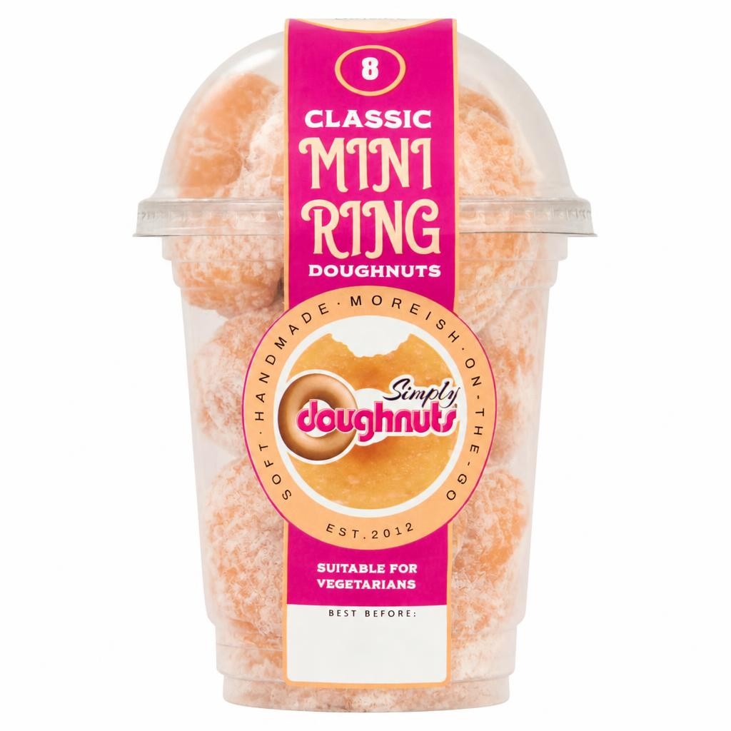 Simply Doughnuts Mini Classic and Sugar Ring 8 Pack