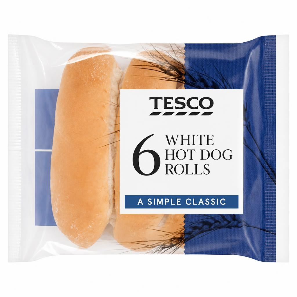 Tesco Soft White Hot Dog Rolls 6 Pack
