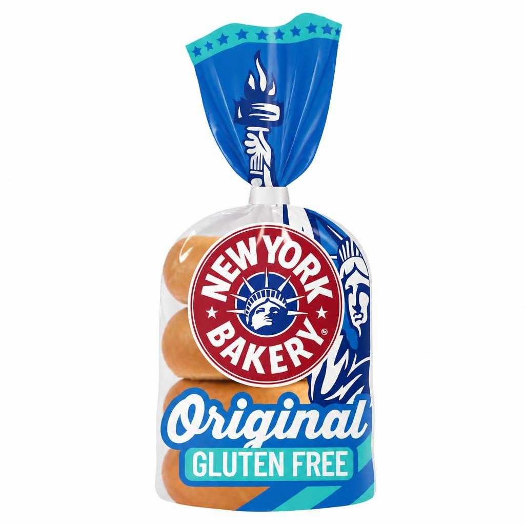 New York Bakery Co. Gluten Free Plain Bagels 4 Pack