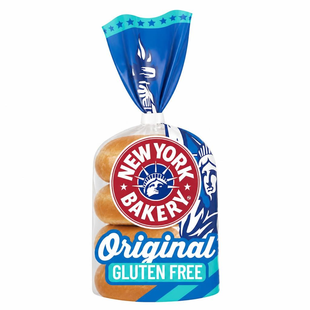 New York Bakery Co. Gluten Free Plain Bagels 4 Pack