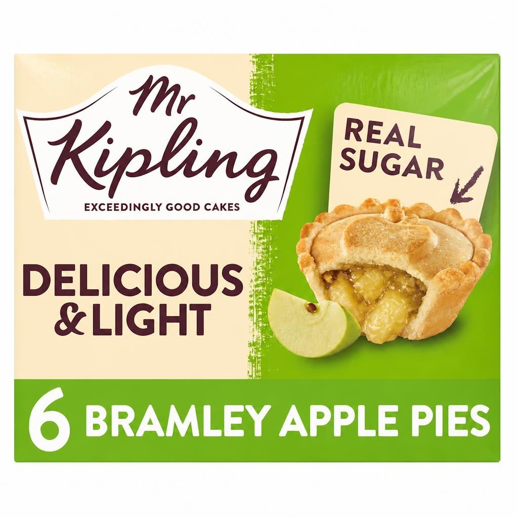 Mr Kipling Reduced Sugar Bramley Apple Pies 6 Pack