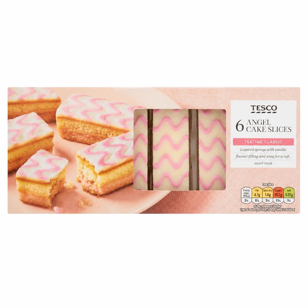 Tesco Angel Cake Slices - Vanilla 6 Pack 160g