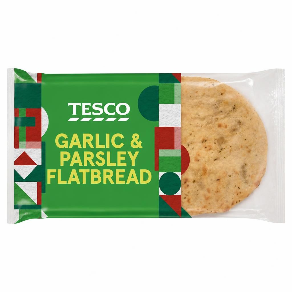 Tesco Garlic & Parsley Flatbread 210G