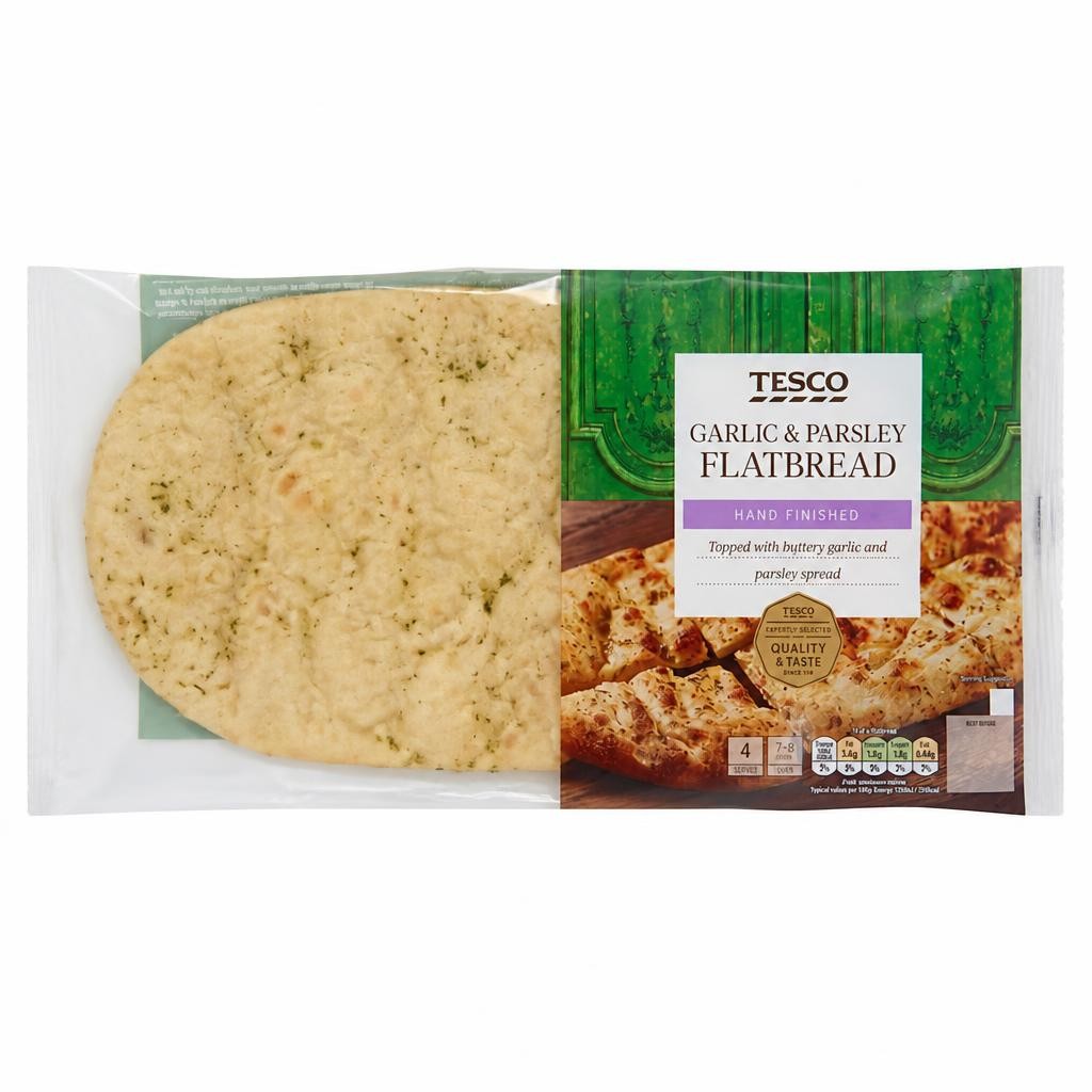 Tesco Garlic & Parsley Flatbread 210G