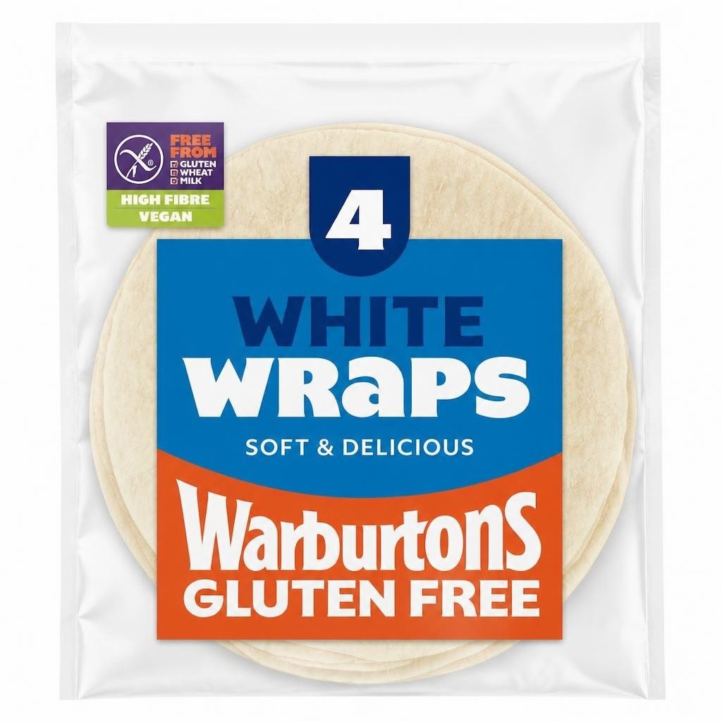 Warburtons Gluten Free White Wraps 4 Pack
