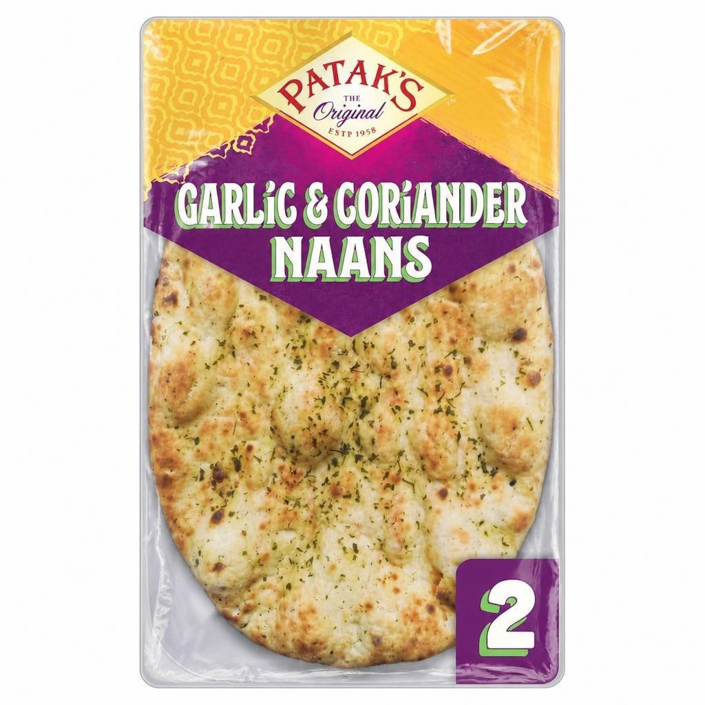Patak's Garlic & Coriander Naans 2 Pack
