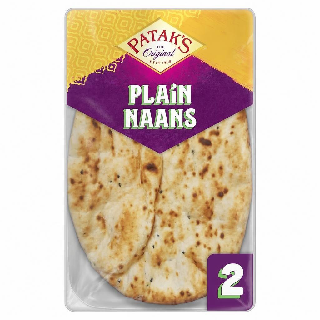 Patak's Flame Baked Plain Naans 2 Pack
