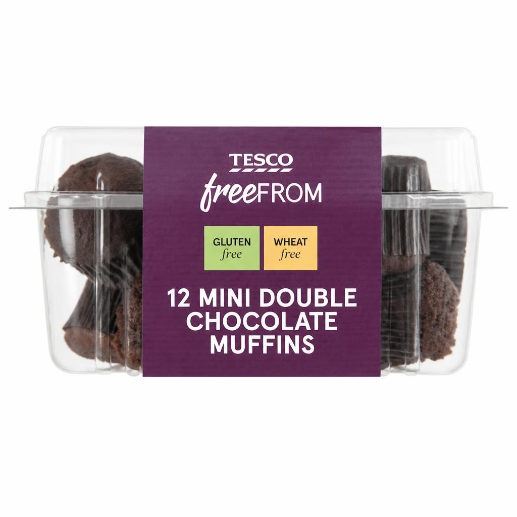 Tesco Free From Double Chocolate Mini Muffins 12 Pack