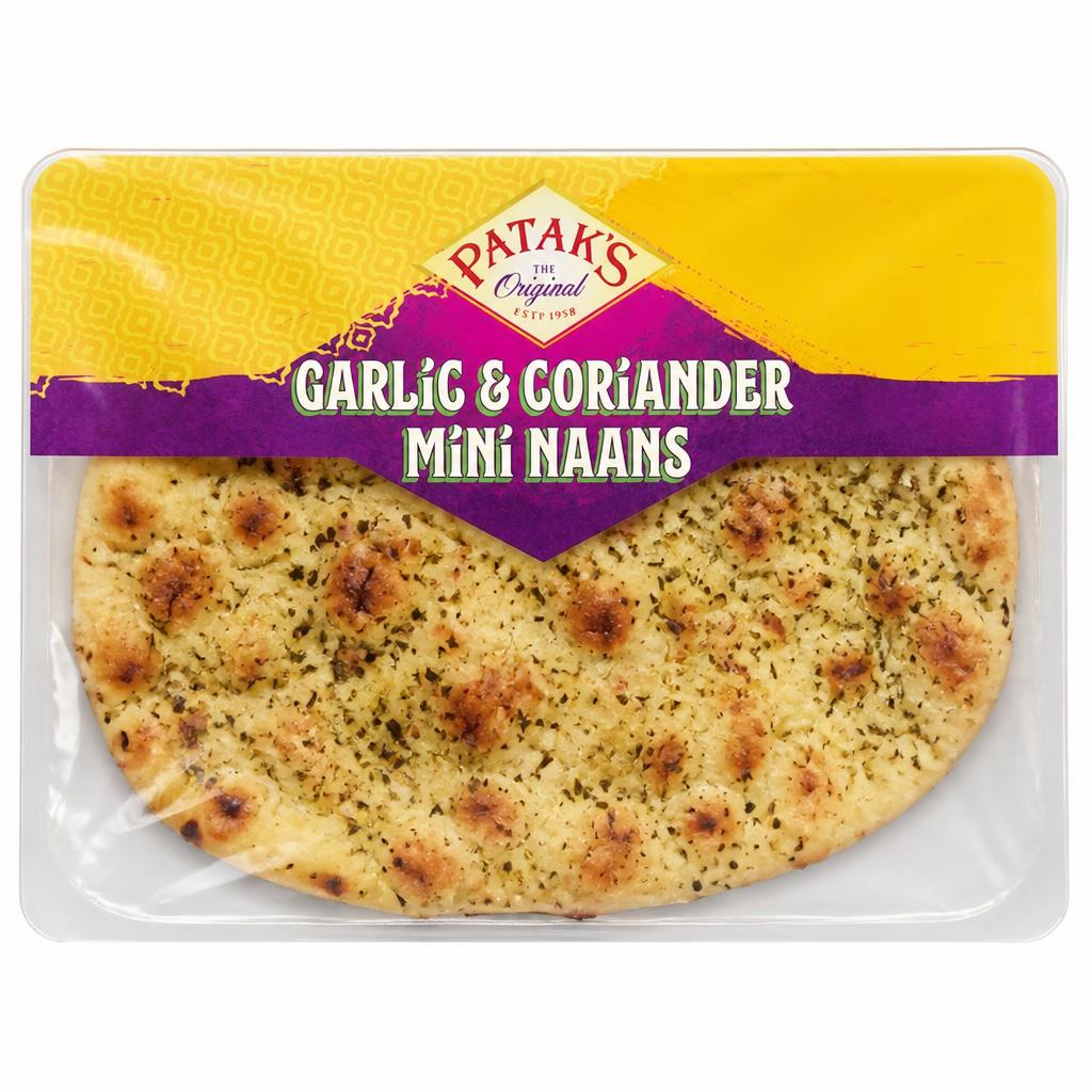 Patak's Indian Garlic & Coriander Mini Naan Breads 4 Pack