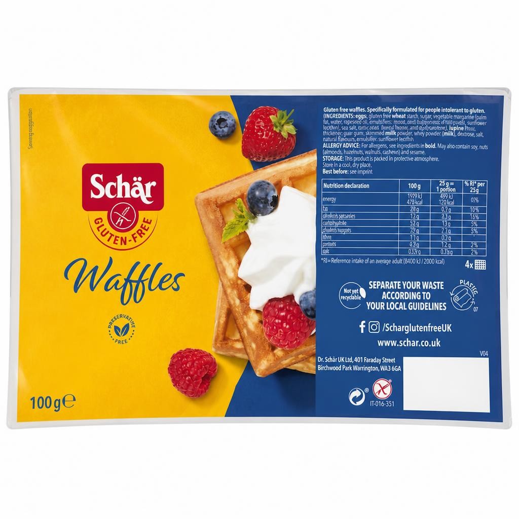 Schar Gluten Free Waffles 100G