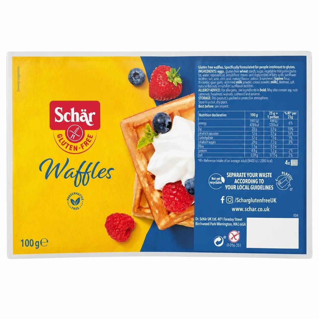 Schar Gluten Free Waffles 100G