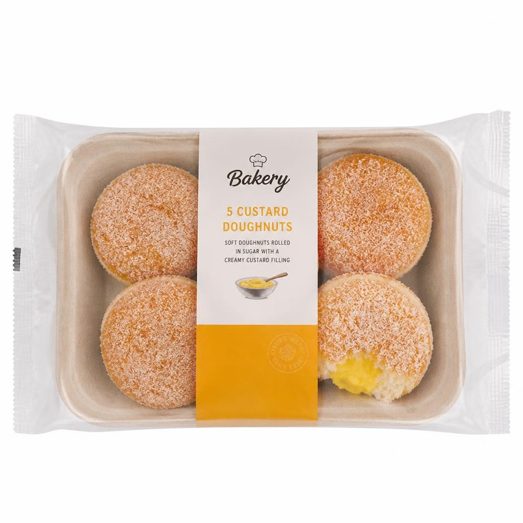 Tesco 5 Custard Doughnuts
