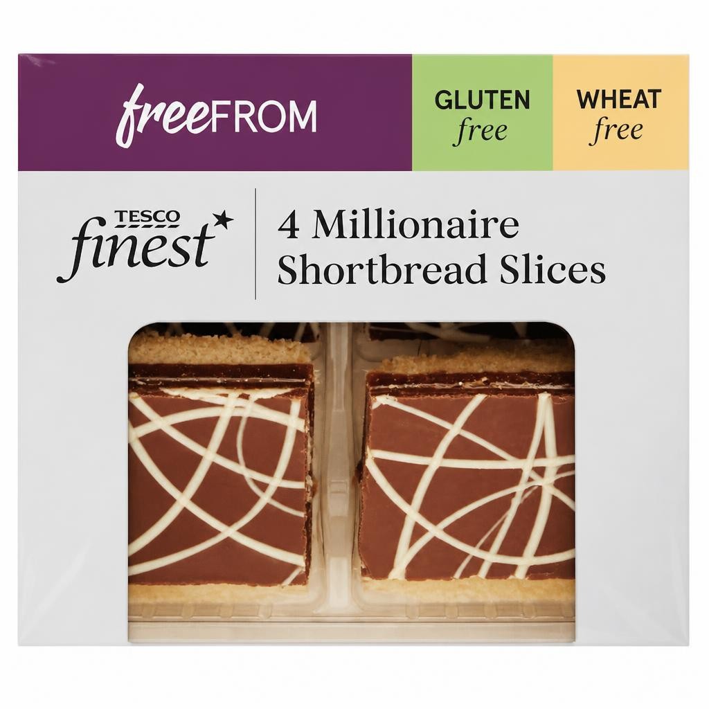 Tesco Finest Free From Millionaire Shortbread Slices 4 Pack