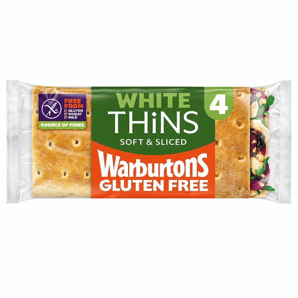 Warburtons Gluten Free White Thins 4 Pack 200g