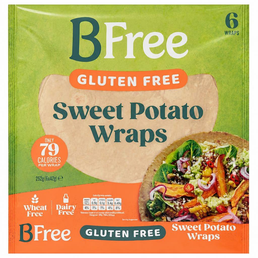 BFree Gluten Free Sweet Potato Wraps 6 Pack 42g