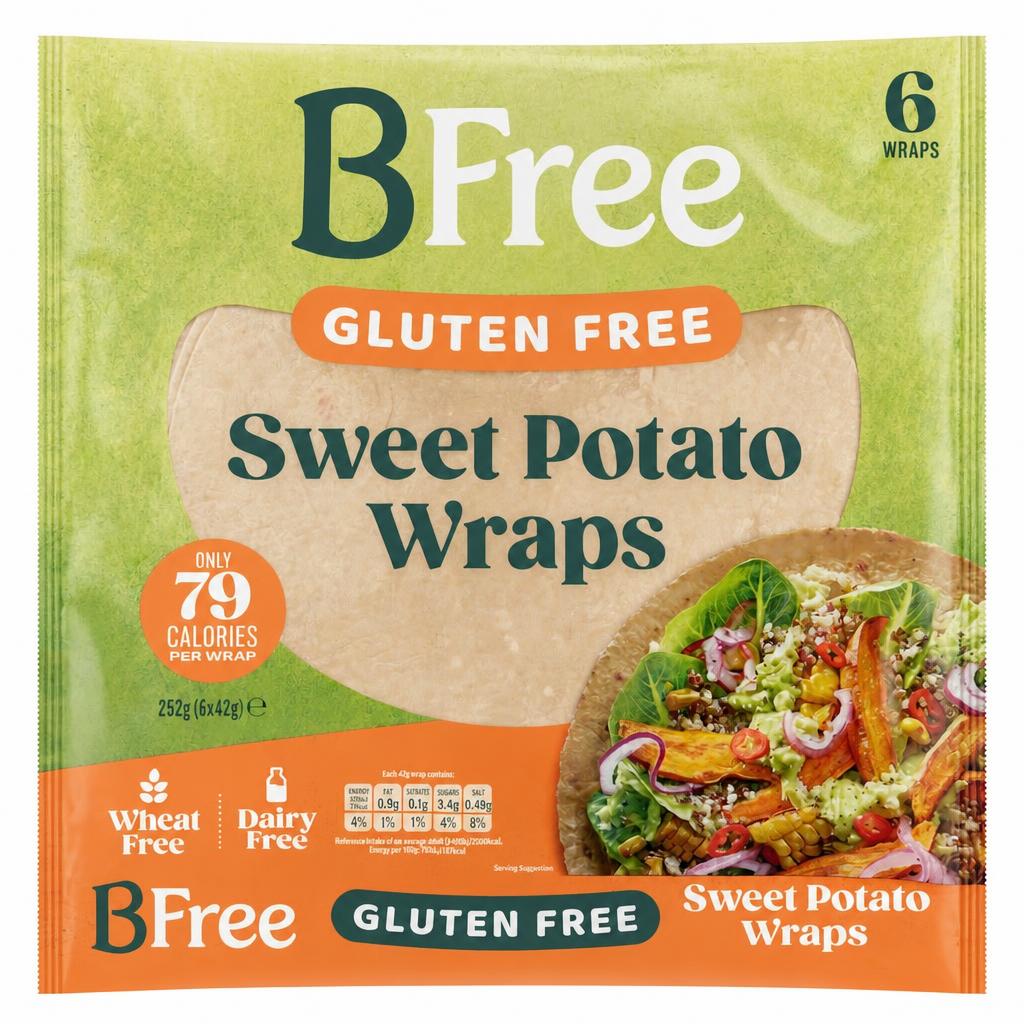 BFree Gluten Free Sweet Potato Wraps 6 Pack 42g