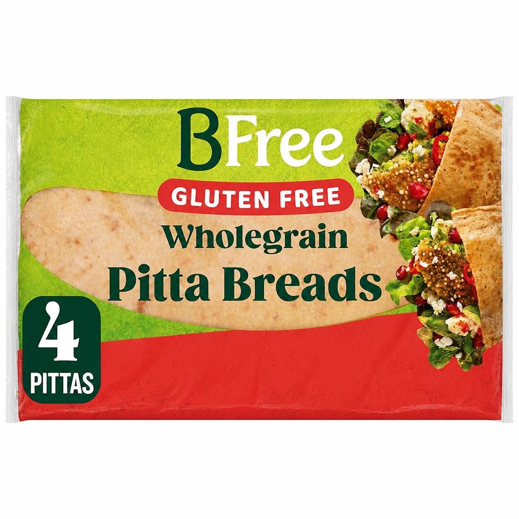 BFree Wholegrain Gluten Free Pitta Bread 4 Pack 55g