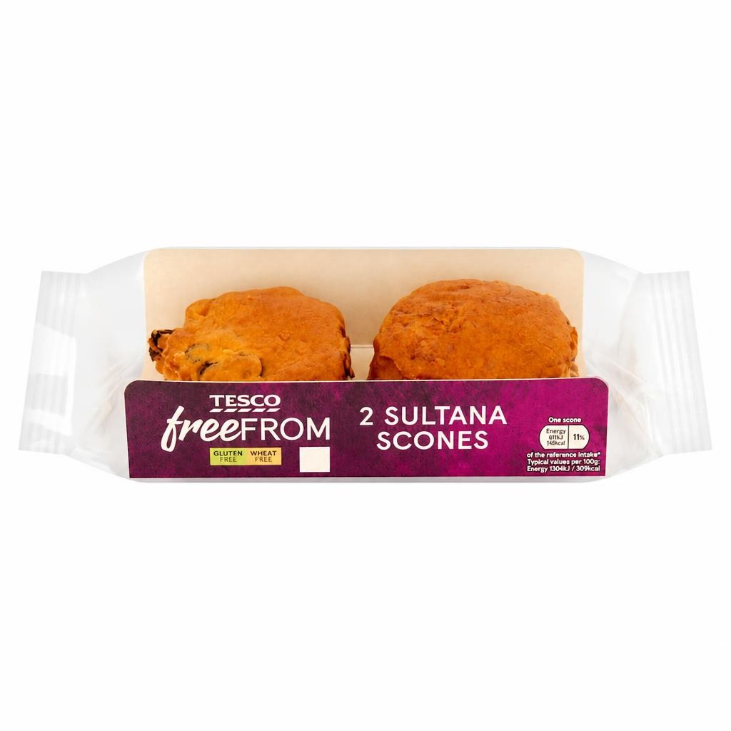 Tesco Free From Sultana Scones 2 pack