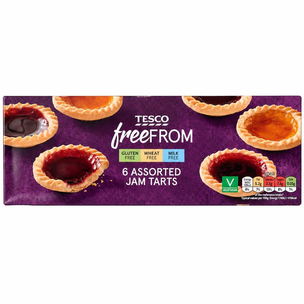 Tesco Free From Assorted Jam Tarts 6 Pack