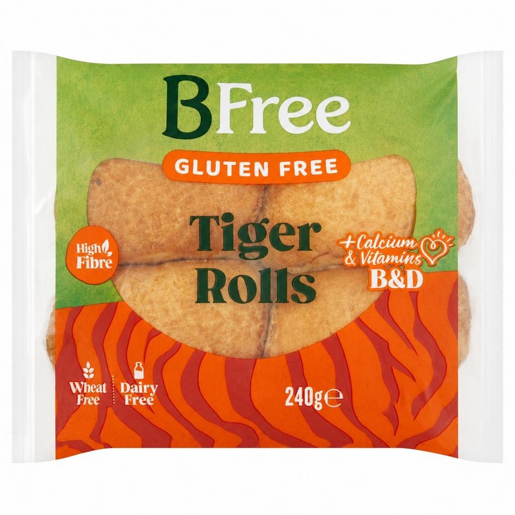 BFree Gluten Free Tiger Rolls 4 Pack 60g