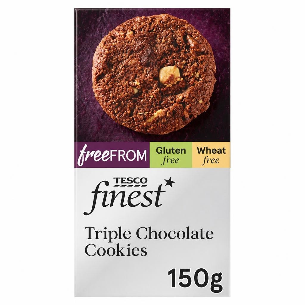 Tesco Finest Free From Triple Chocolate Cookies 150G