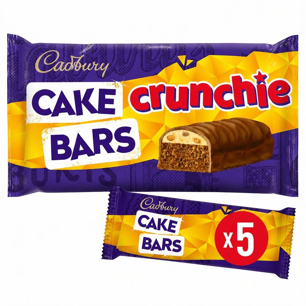 Cadbury Crunchie Chocolate Cake Bars 5 Pack