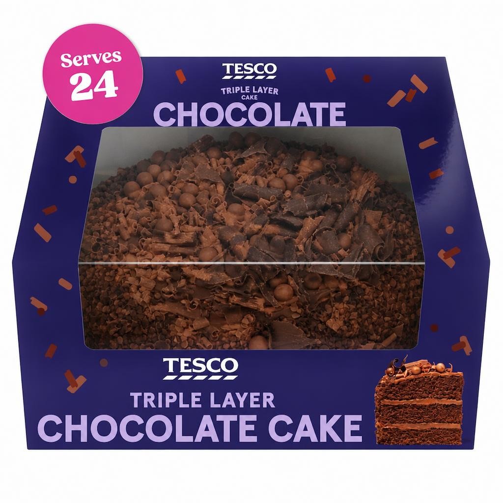 Tesco Triple Layer Chocolate Cake 24 Servings