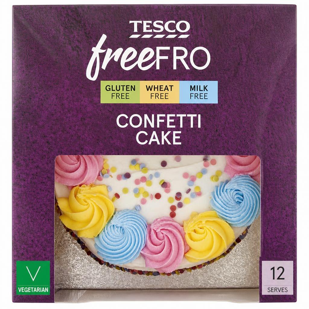 Tesco Free From Confetti Cake 12 Serves