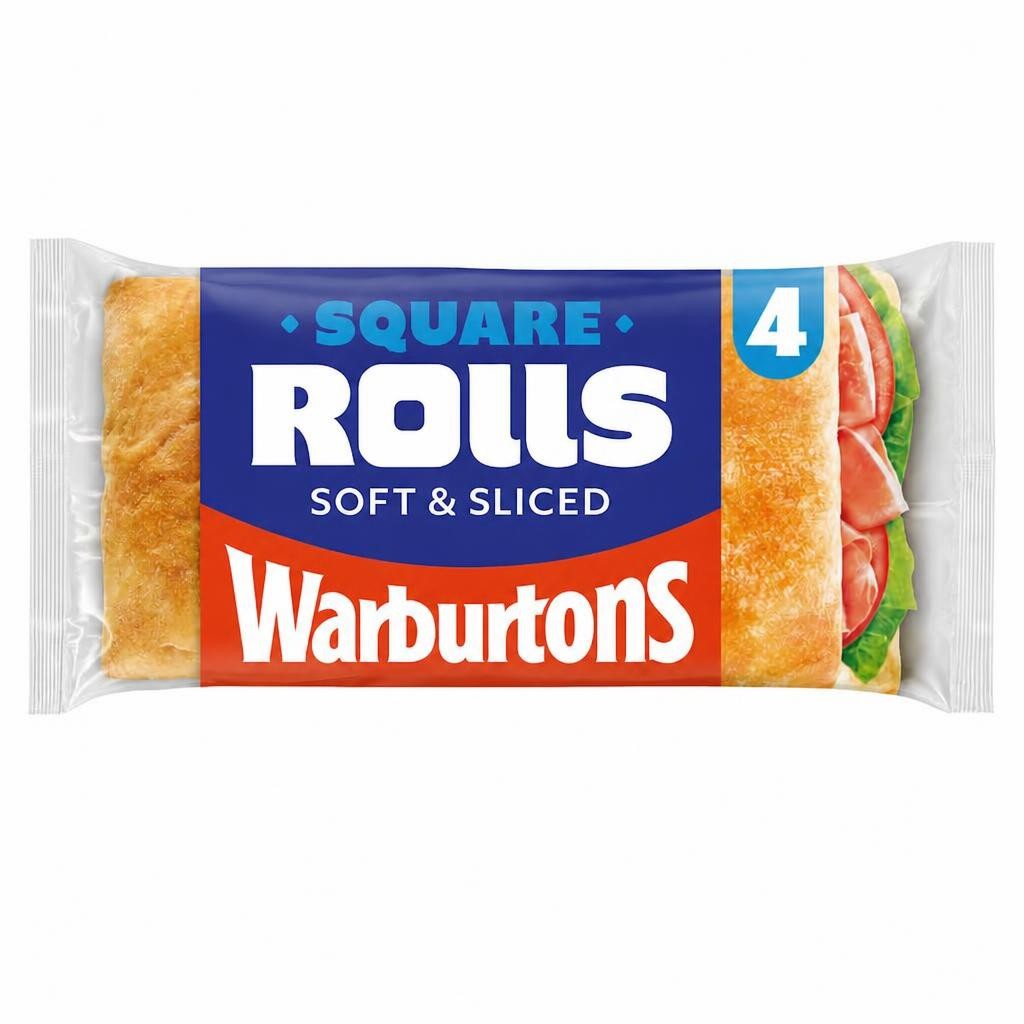 Warburtons Sliced White Sandwich Rolls 4 Pack