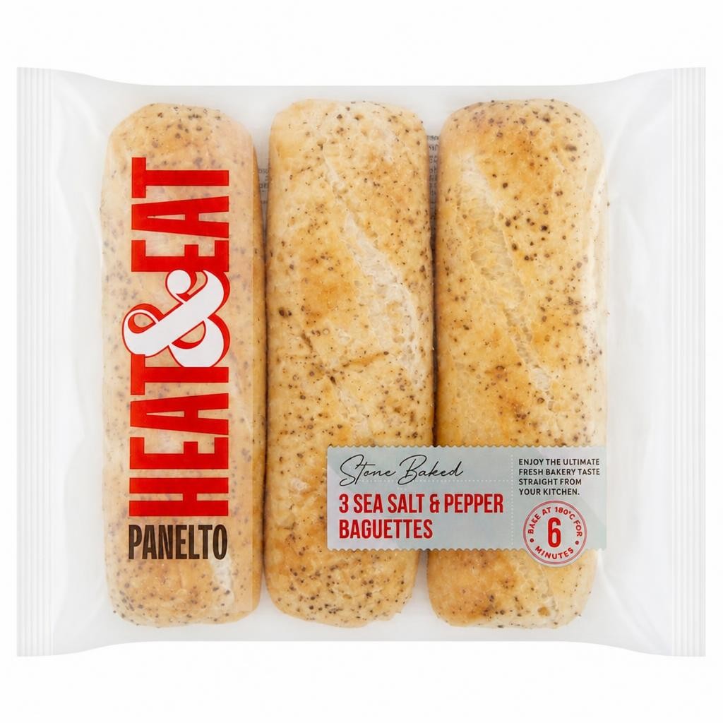 Heat and Eat Sea Salt & Pepper Baguette 3 Pack