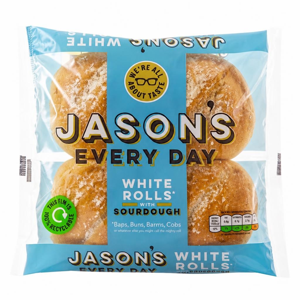 Jason's Everyday Sourdough White Rolls 4 Pack