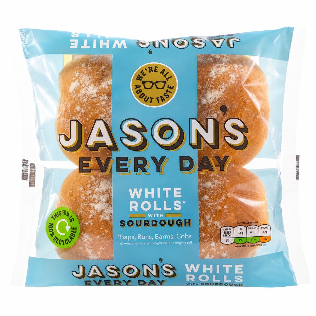 Jason's Everyday Sourdough White Rolls 4 Pack