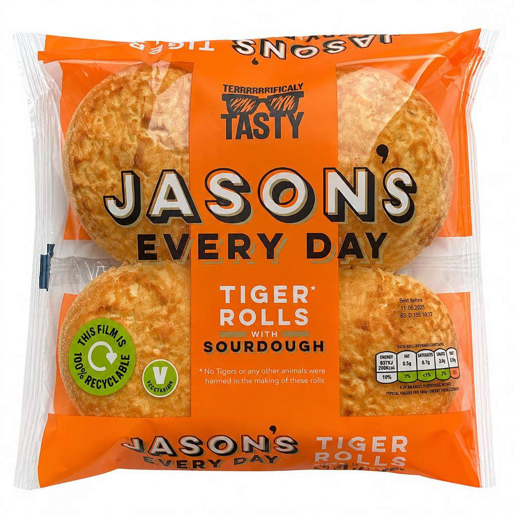 Jason's Everyday Tiger Rolls with Sourdough 4 Pack