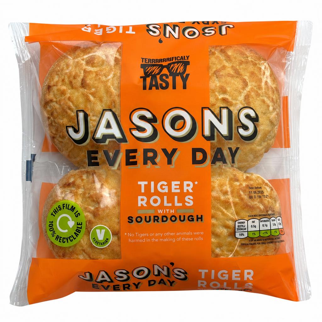 Jason's Everyday Tiger Rolls with Sourdough 4 Pack