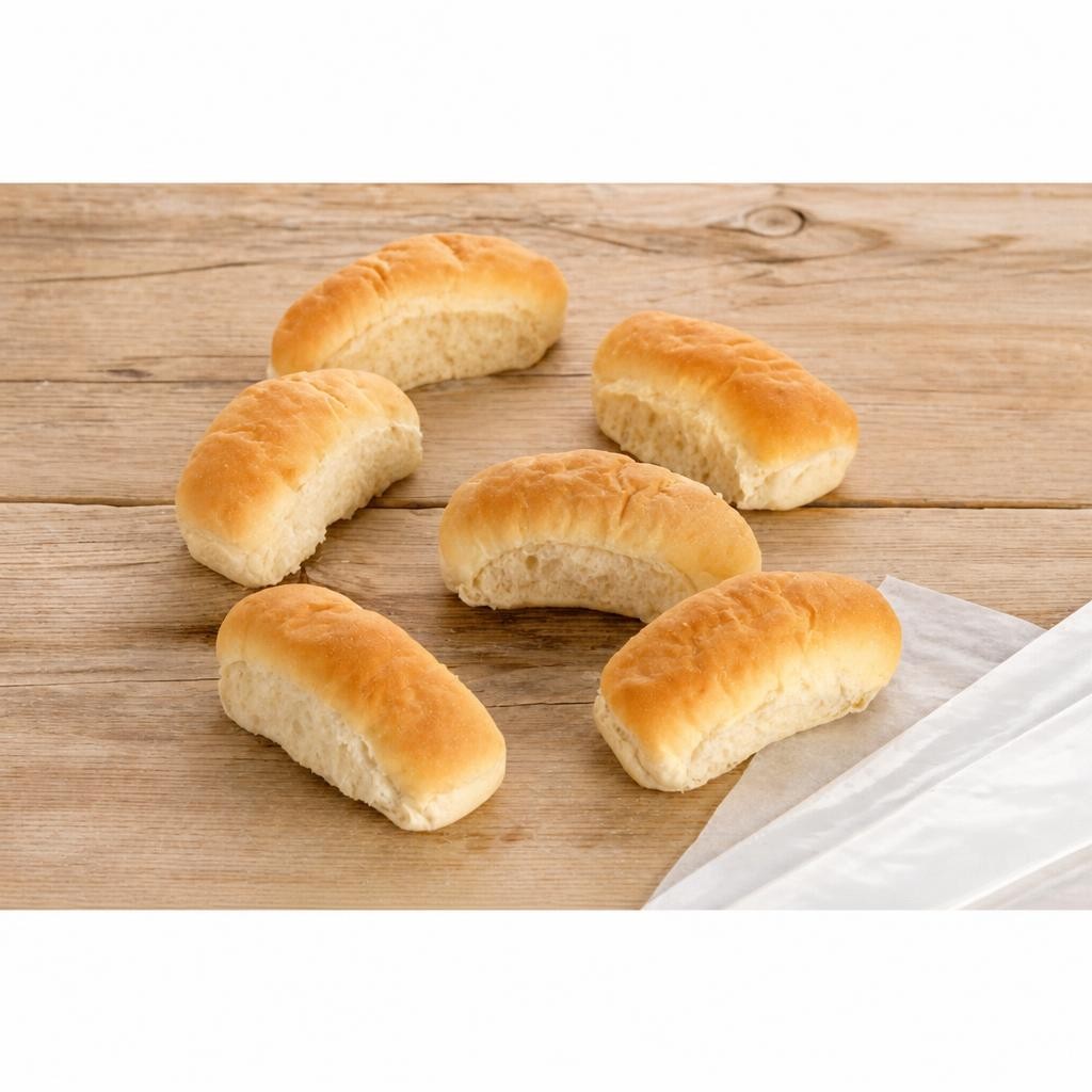 Tesco White Finger Rolls 6 Pack