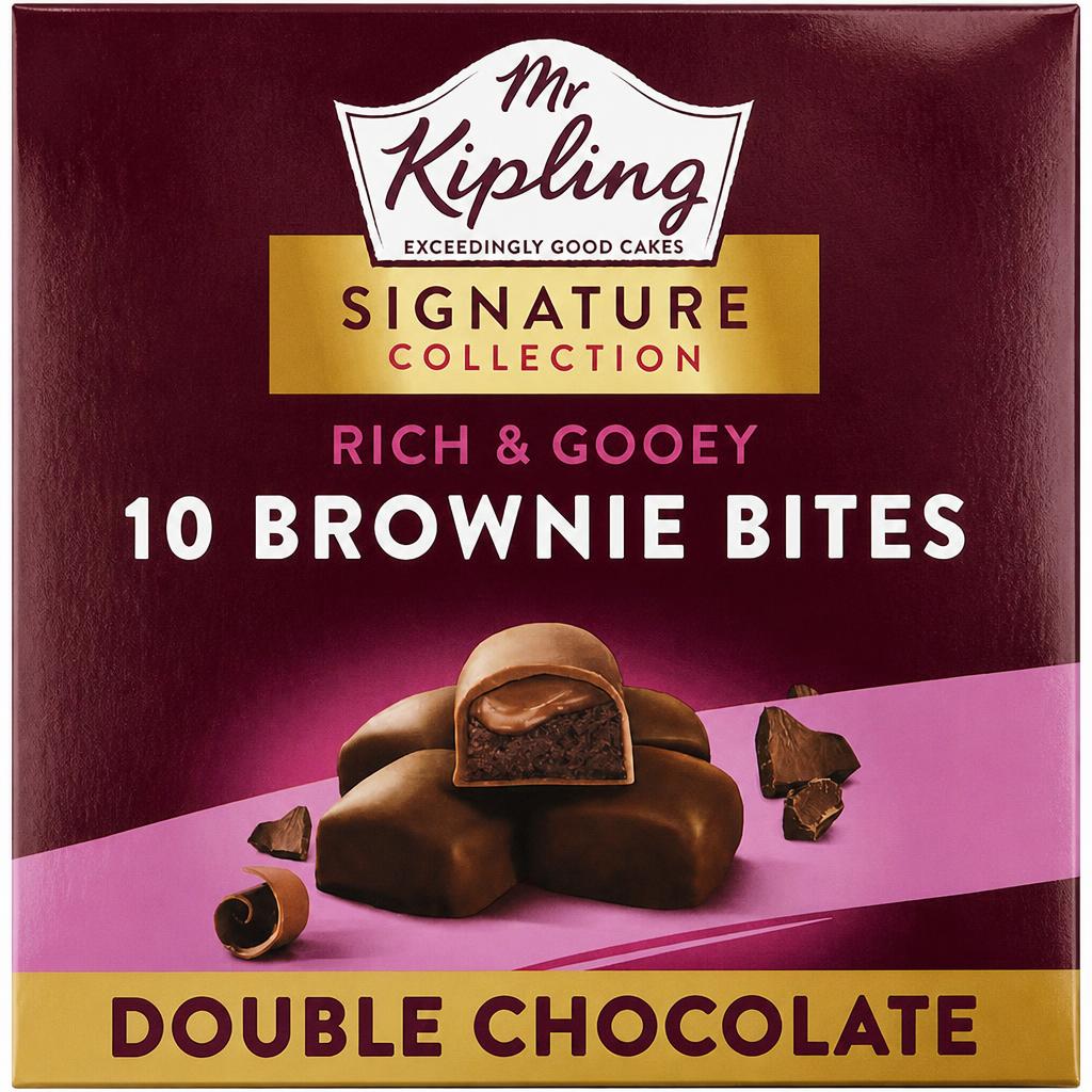 Mr Kipling Signature Double Chocolate Brownie Cake Bites 10 pack