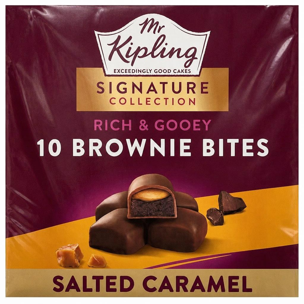 Mr Kipling Signature Caramel Chocolate Brownie Cake Bites 10 pack