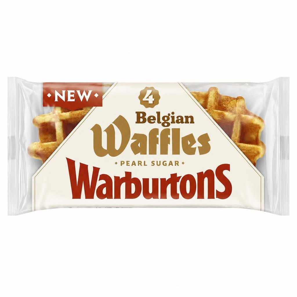 Warburtons Belgian Waffles with Pearl Sugar 4 pack