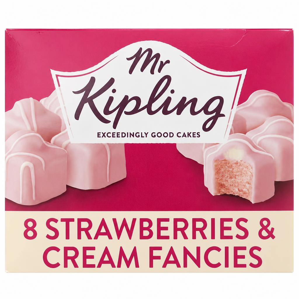 Mr Kipling Strawberries & Cream French Fancies Cakes 8 Pack