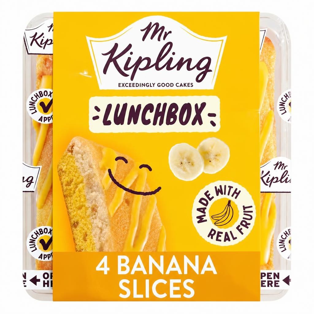 Mr Kipling Banana Lunchbox Cake Slices 4 pack