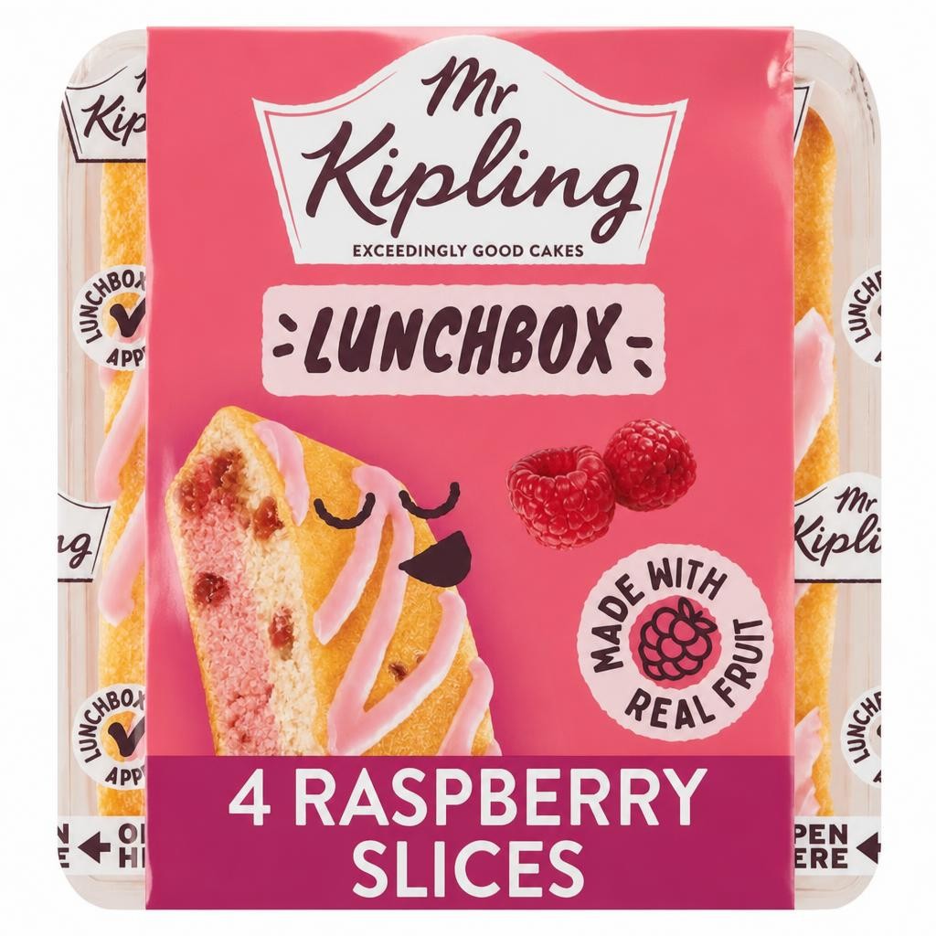 Mr Kipling Raspberry Lunchbox Cake Slices 4 pack