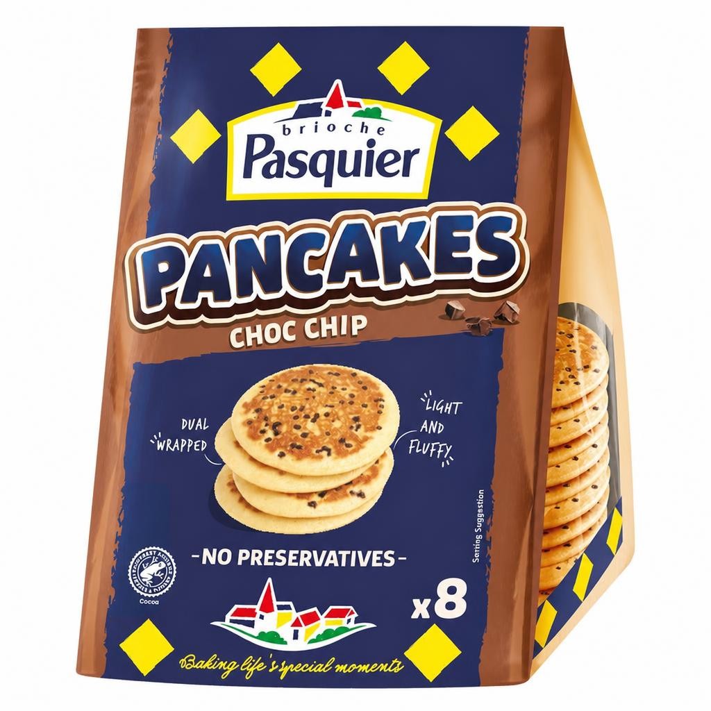 Brioche Pasquier Pancakes chocolate chip 8 Pack