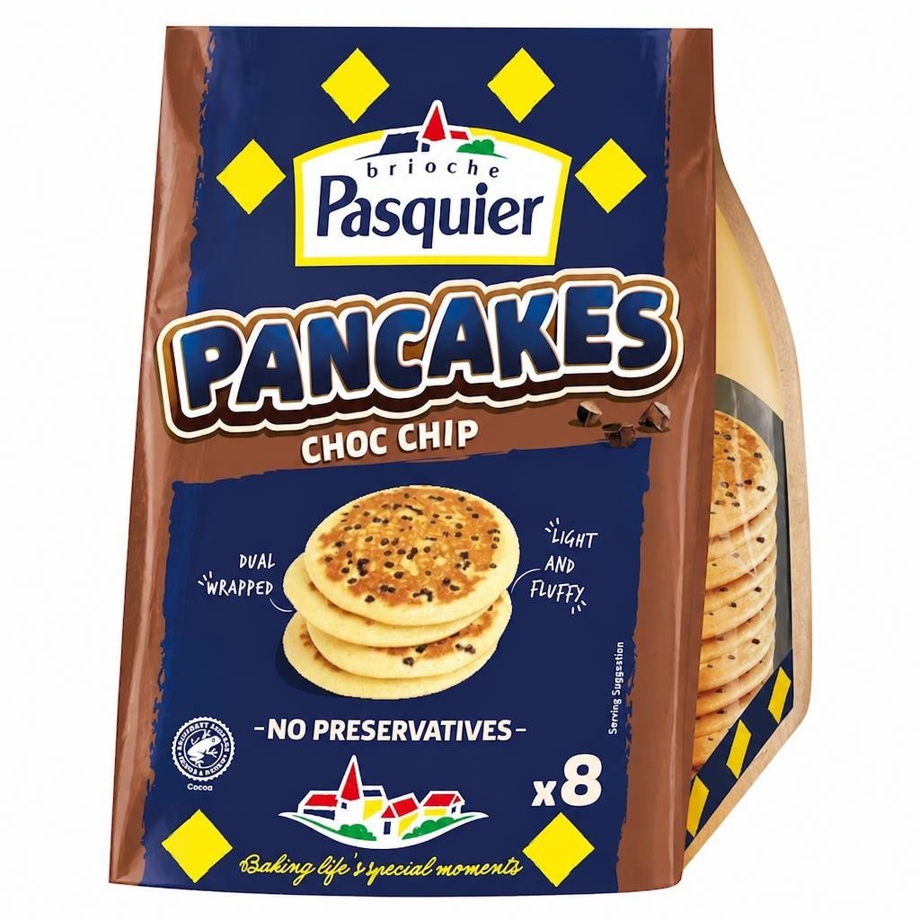 Brioche Pasquier Pancakes chocolate chip 8 Pack