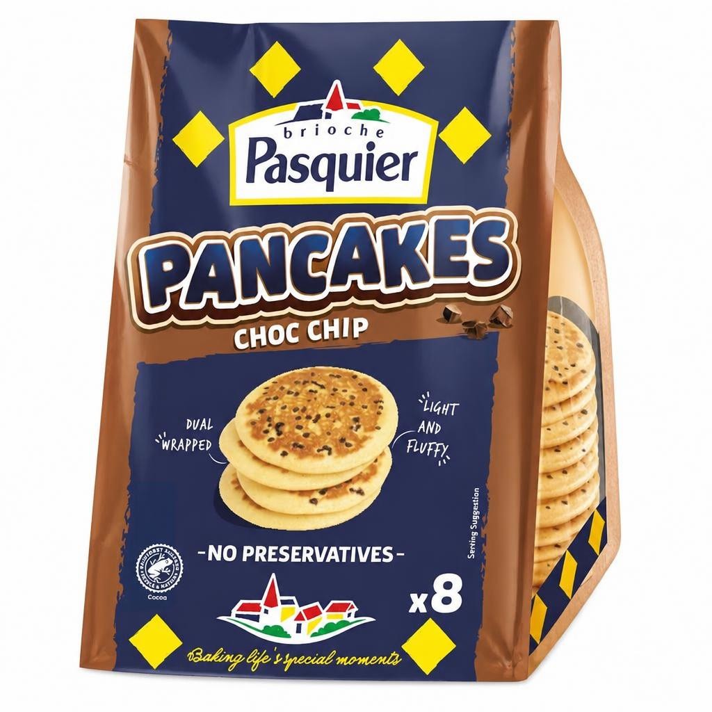 Brioche Pasquier Pancakes chocolate chip 8 Pack