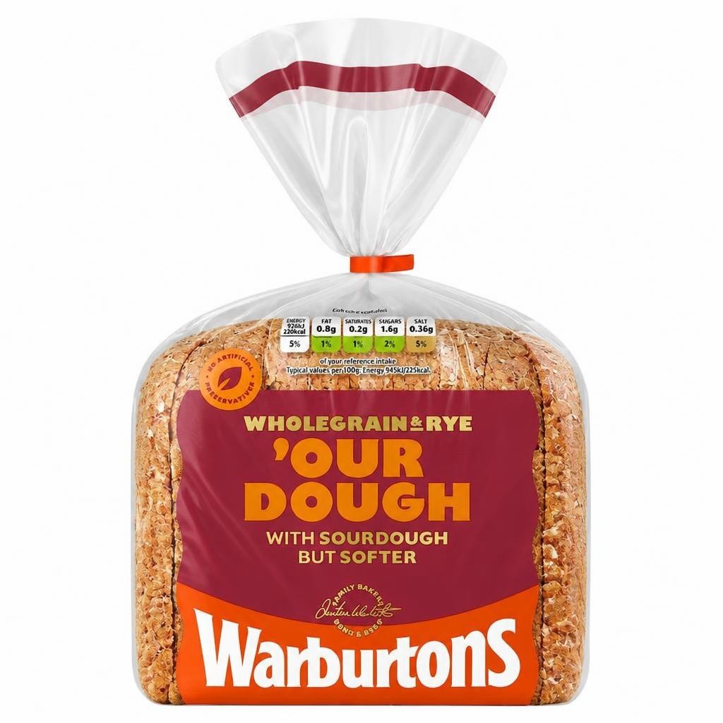 Warburtons Wholegrain & Rye Bread with Sourdough 400g